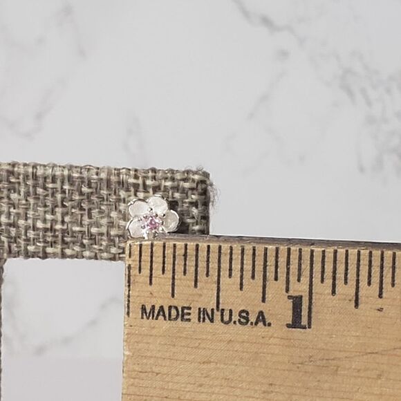 APPLE/CHERRY BLOSSOM Crystal Petite Pierced Post Earrings - Picture 6 of 6